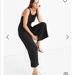 Madewell Smocked Button Front Crop Jumpsuit, 0